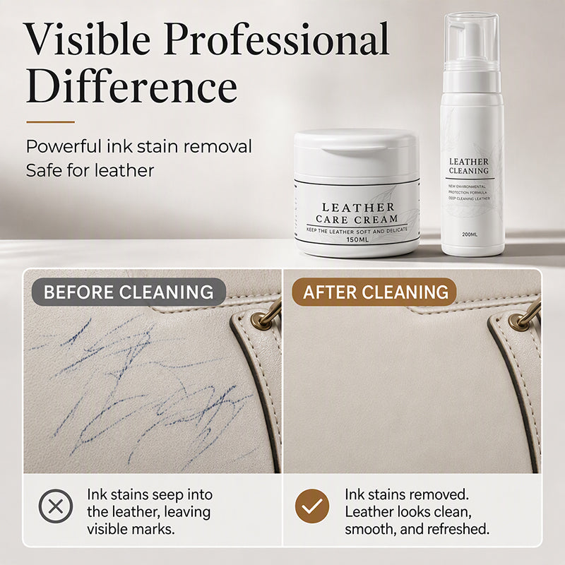 ⏳¡50% DE DESCUENTO POR TIEMPO LIMITADO!⏰ Set Profesional de Limpiador y Crema Nutritiva para Cuero de Lujo👜✨