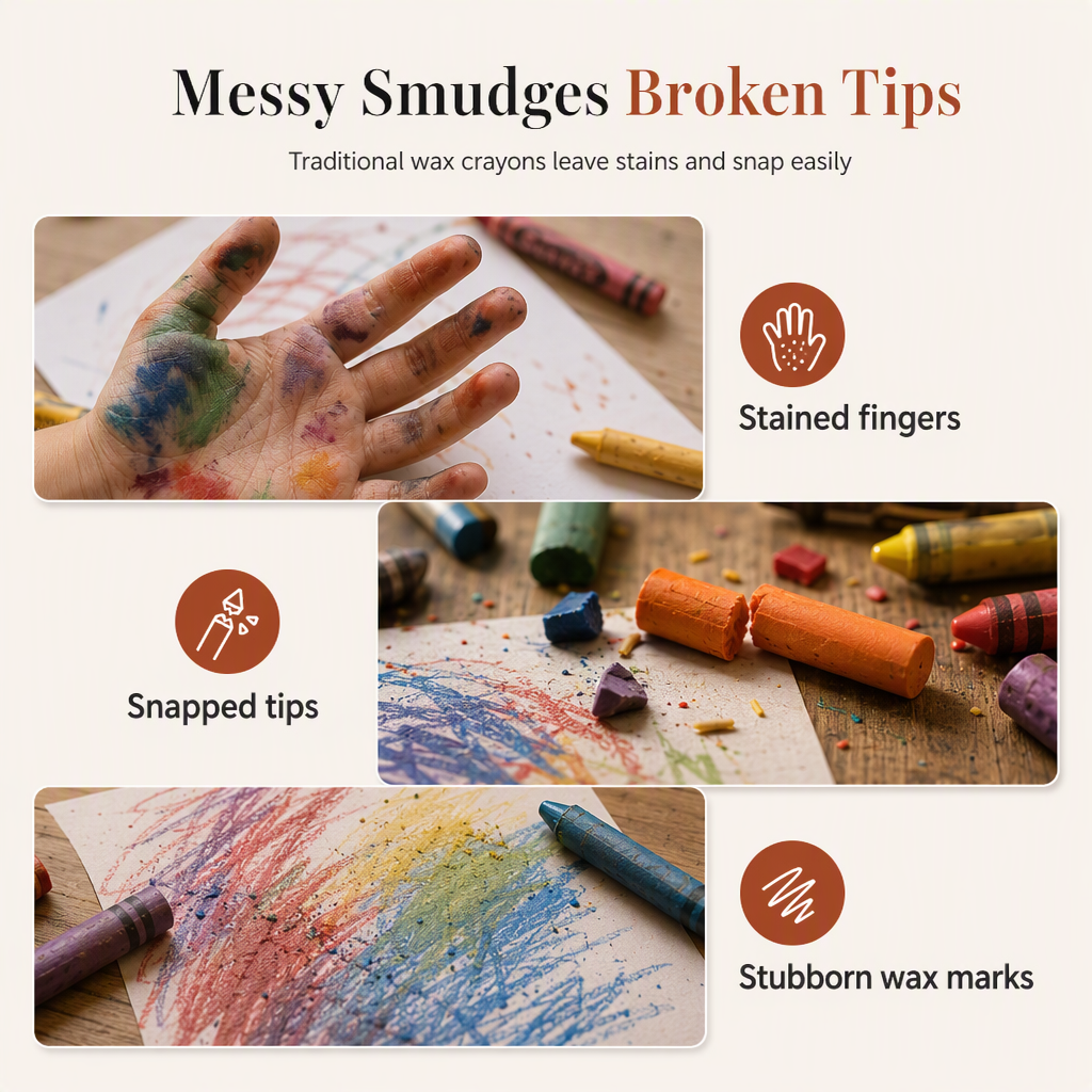Crayones Lavables y Pasteles al Óleo para Niños