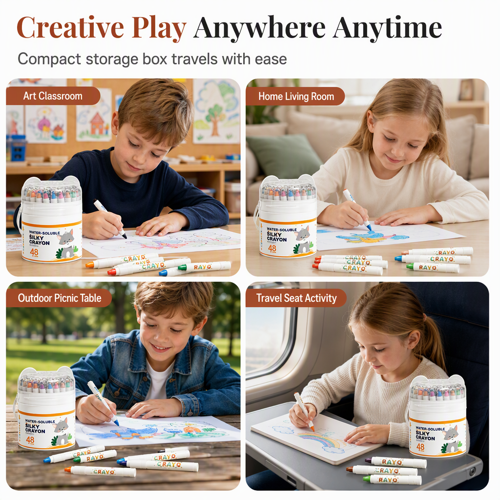 Crayones Lavables y Pasteles al Óleo para Niños