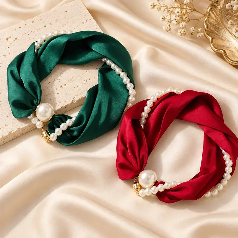 Collar bufanda de perlas