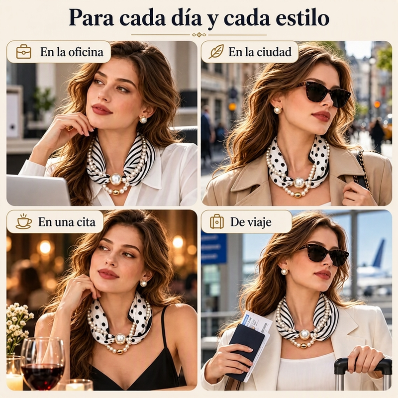 Collar bufanda de perlas