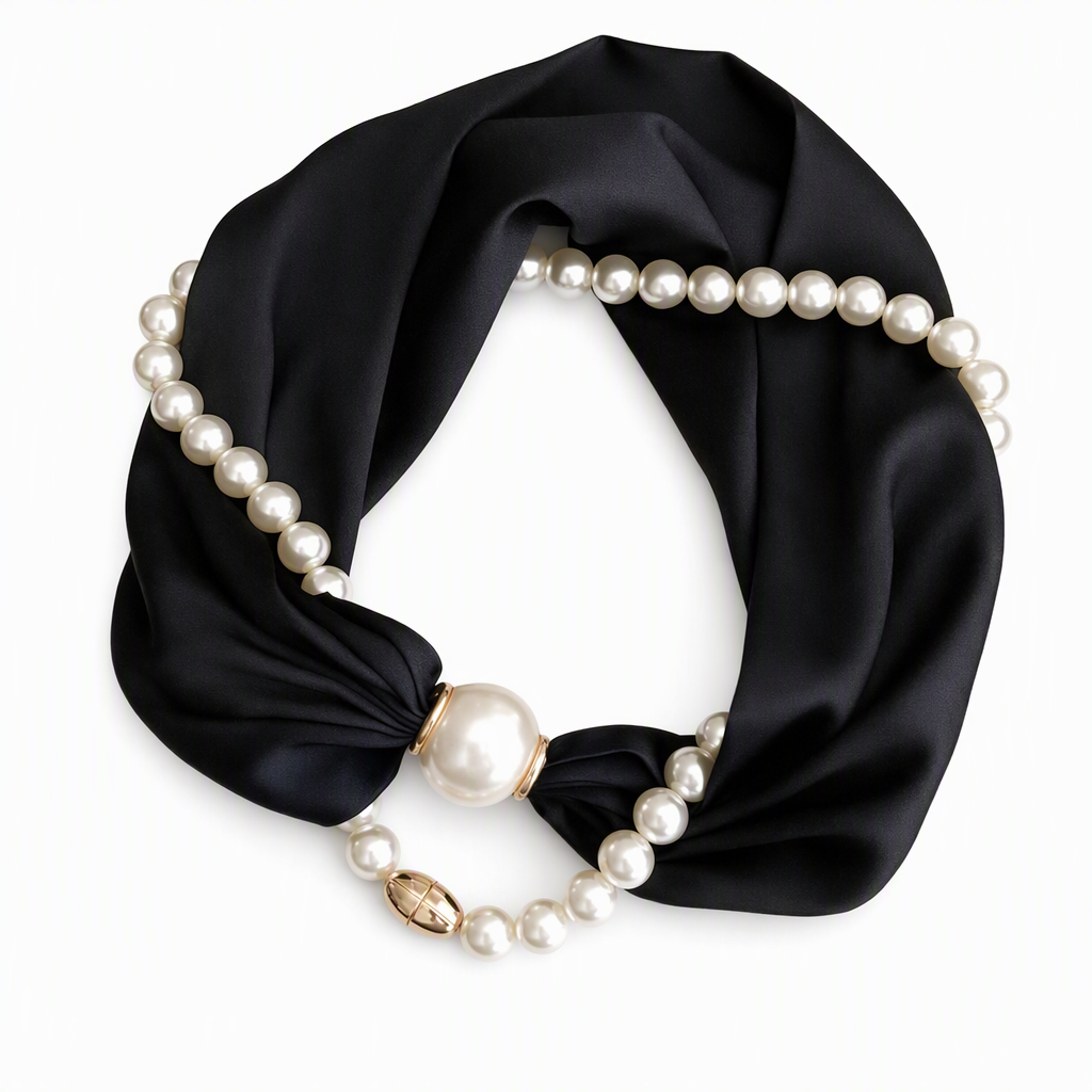 Collar bufanda de perlas