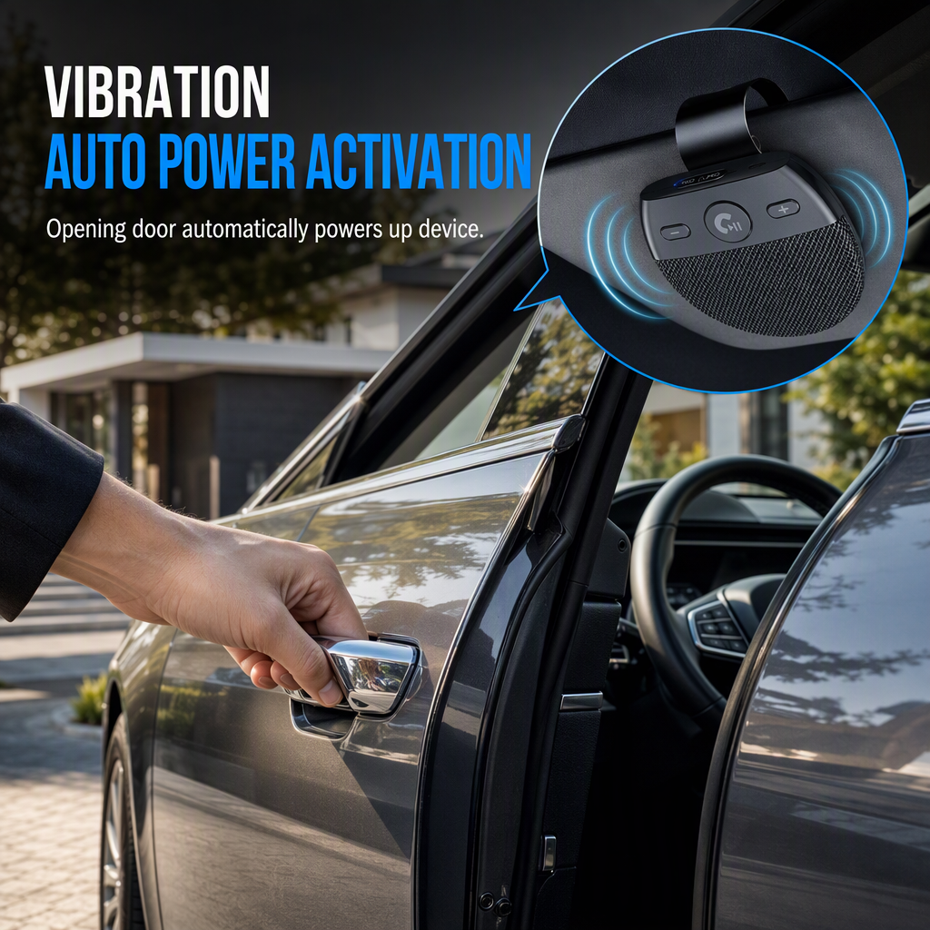📢📢 ¡50% DE DESCUENTO!🚗 Altavoz Manos Libres Bluetooth SP11 para Parasol de Coche con Encendido por Vibración y Soporte A2DP