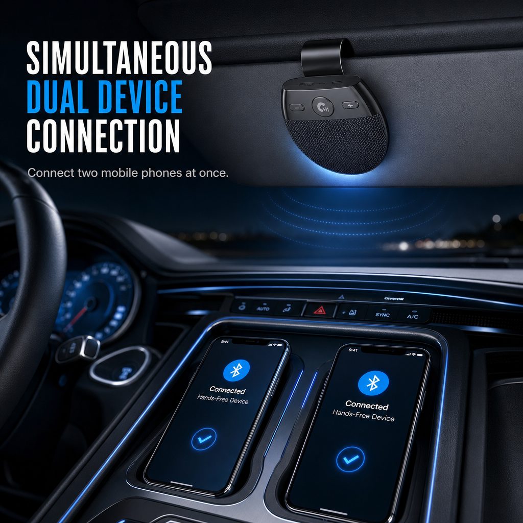 📢📢¡50% DE DESCUENTO!🚗 Altavoz Manos Libres Bluetooth SP11 para Parasol de Auto con Encendido Automático por Vibración y Soporte A2DP