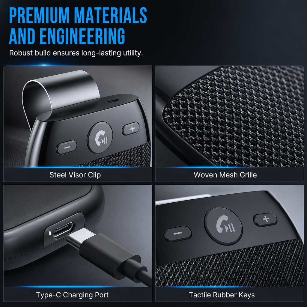 📢📢¡50% DE DESCUENTO!🚗 Altavoz Manos Libres Bluetooth SP11 para Parasol de Auto con Encendido Automático por Vibración y Soporte A2DP