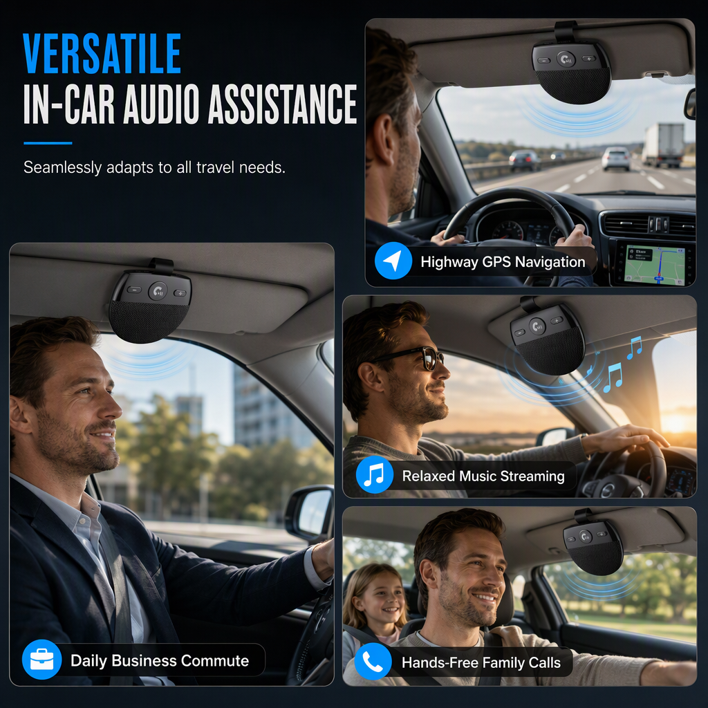 📢📢¡50% DE DESCUENTO!🚗 Altavoz Manos Libres Bluetooth SP11 para Parasol de Auto con Encendido Automático por Vibración y Soporte A2DP