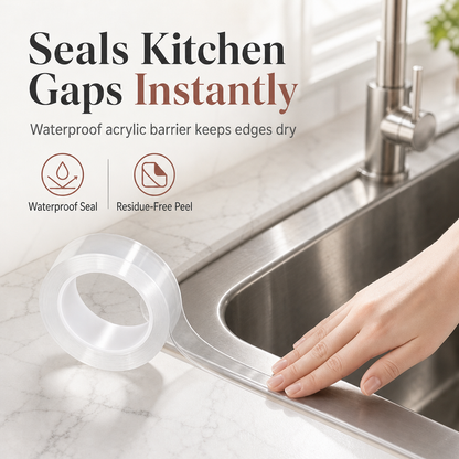 📢📢¡50% DE DESCUENTO! ⏰ Cinta Adhesiva Transparente Selladora Antimoho e Impermeable para Cocina y Esquinas