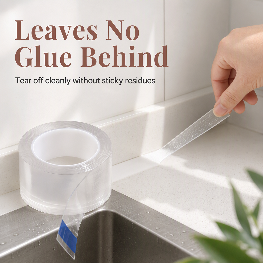 📢📢¡50% DE DESCUENTO! ⏰ Cinta Adhesiva Transparente Selladora Antimoho e Impermeable para Cocina y Esquinas