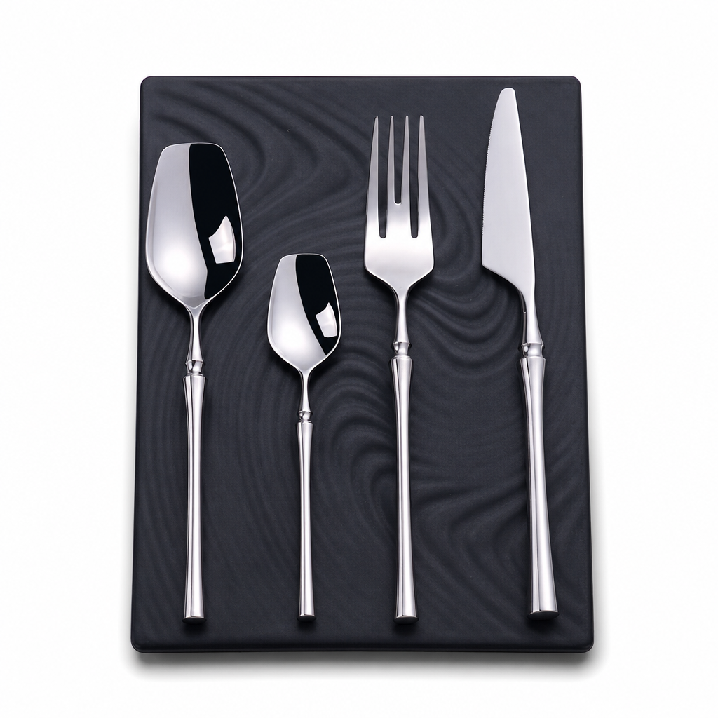📢📢 50% DE DESCUENTO🥂Juego de Cubiertos de Acero Inoxidable 304 – Elegantes Cuchillos, Tenedores y Cucharas de Diseño Delgado