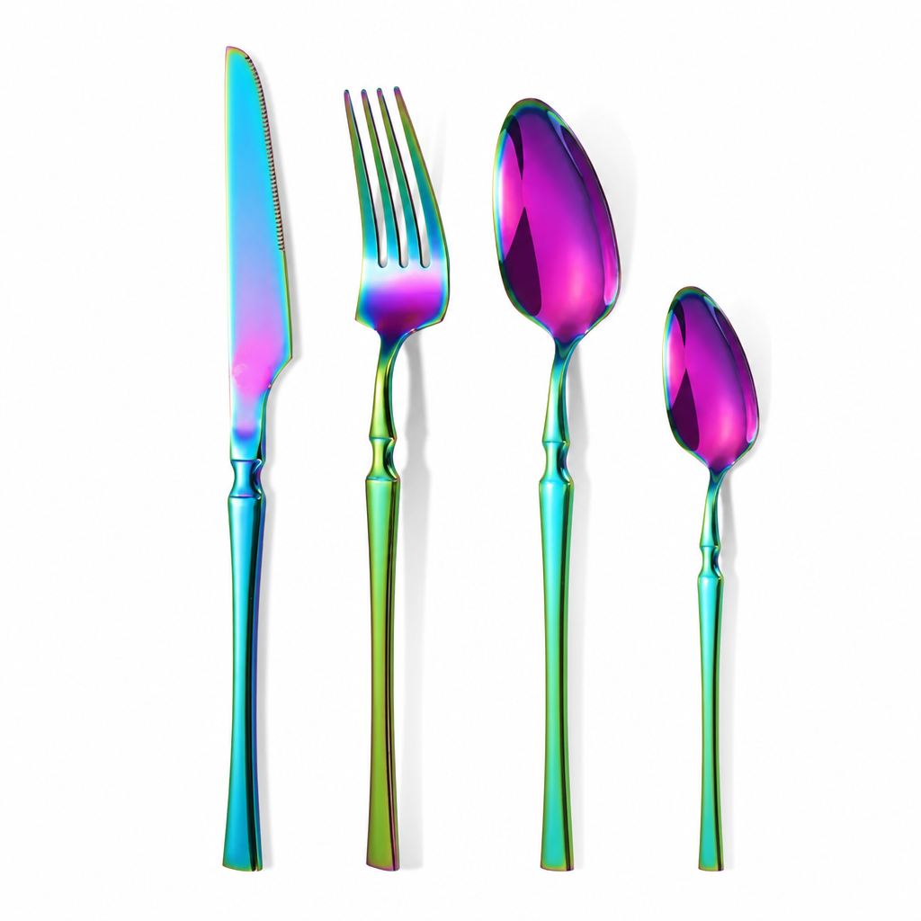 📢📢 50% DE DESCUENTO🥂Juego de Cubiertos de Acero Inoxidable 304 – Elegantes Cuchillos, Tenedores y Cucharas de Diseño Delgado