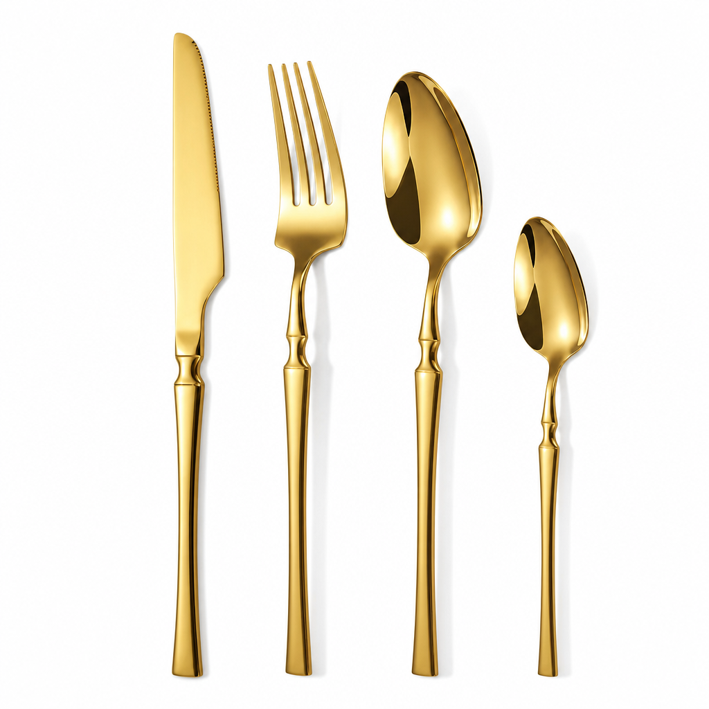 📢📢 50% DE DESCUENTO🥂Juego de Cubiertos de Acero Inoxidable 304 – Elegantes Cuchillos, Tenedores y Cucharas de Diseño Delgado
