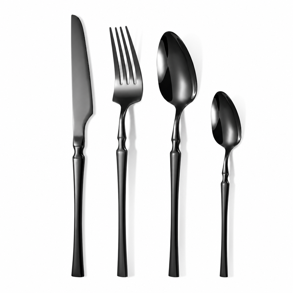📢📢 50% DE DESCUENTO🥂Juego de Cubiertos de Acero Inoxidable 304 – Elegantes Cuchillos, Tenedores y Cucharas de Diseño Delgado