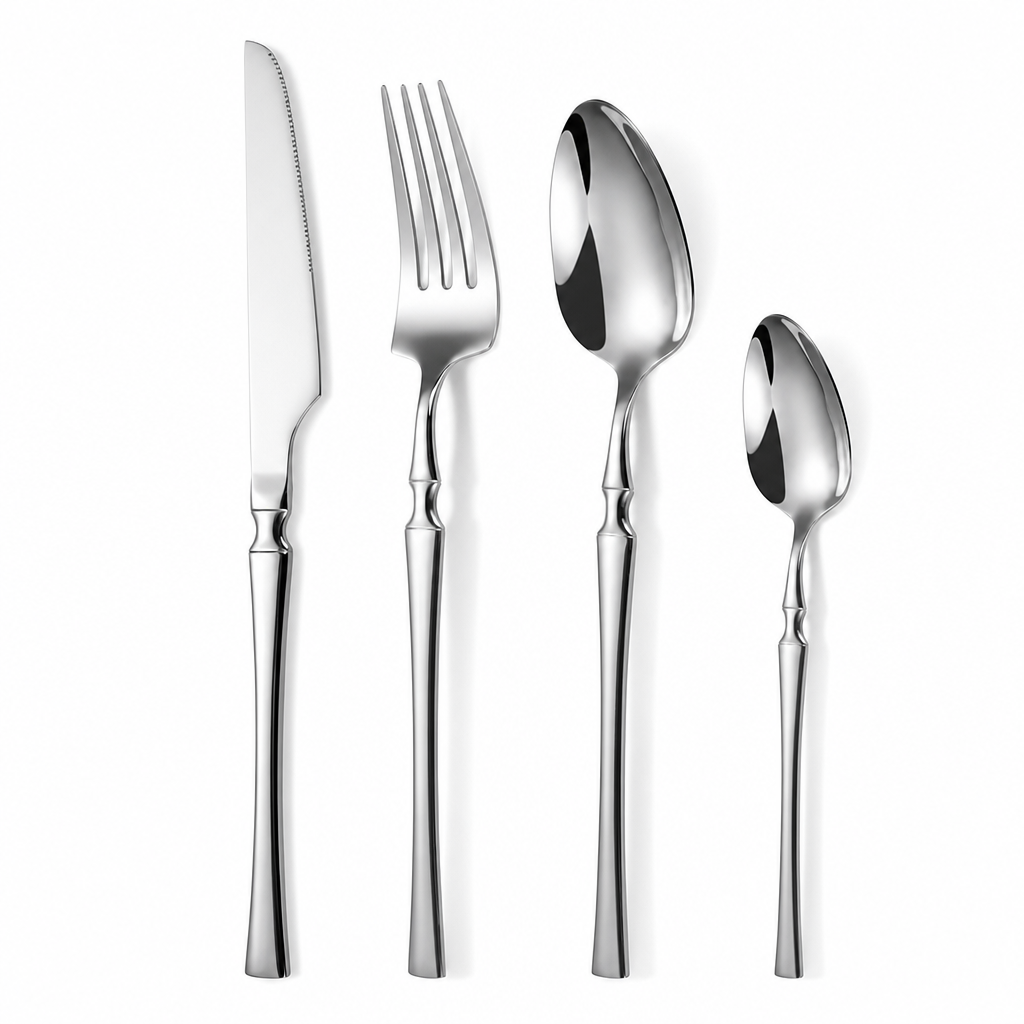 📢📢 50% DE DESCUENTO🥂Juego de Cubiertos de Acero Inoxidable 304 – Elegantes Cuchillos, Tenedores y Cucharas de Diseño Delgado