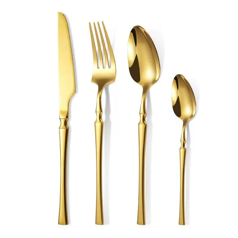 📢📢 50% DE DESCUENTO🥂Juego de Cubiertos de Acero Inoxidable 304 – Elegantes Cuchillos, Tenedores y Cucharas de Diseño Delgado