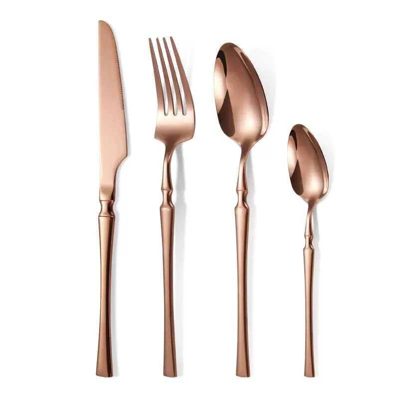 📢📢 50% DE DESCUENTO🥂Juego de Cubiertos de Acero Inoxidable 304 – Elegantes Cuchillos, Tenedores y Cucharas de Diseño Delgado