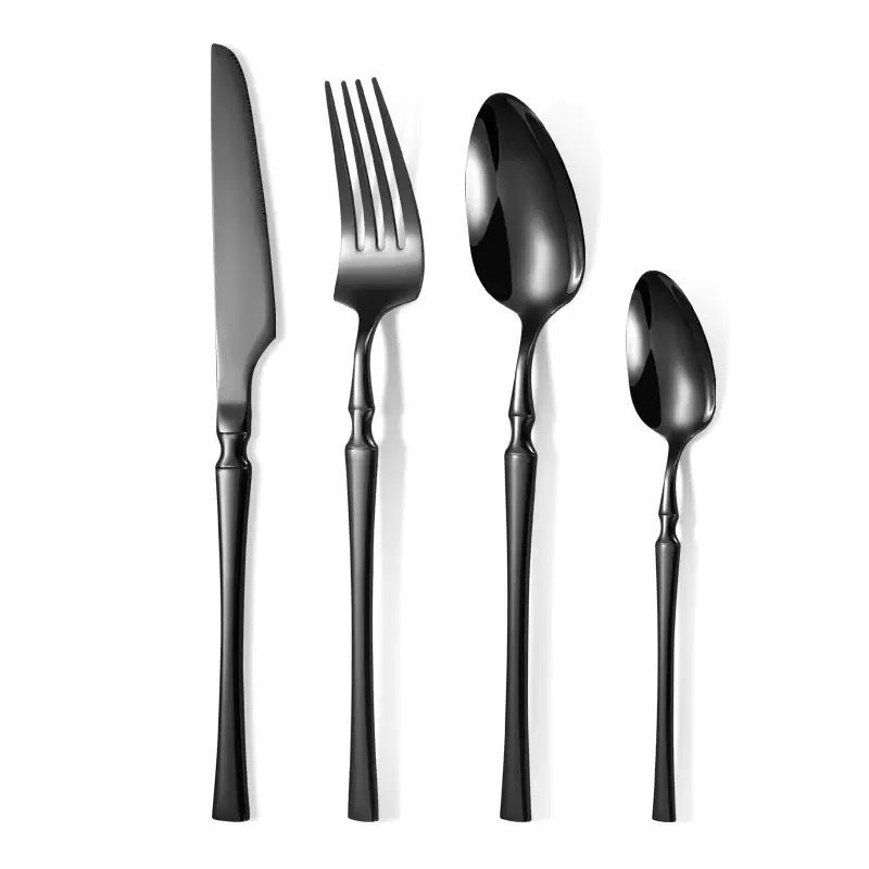 📢📢 50% DE DESCUENTO🥂Juego de Cubiertos de Acero Inoxidable 304 – Elegantes Cuchillos, Tenedores y Cucharas de Diseño Delgado