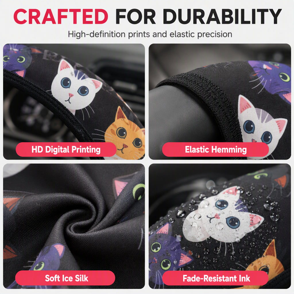 🚗 ¡50% de descuento por tiempo limitado! Funda elástica estampada para volante · Sin aro interior