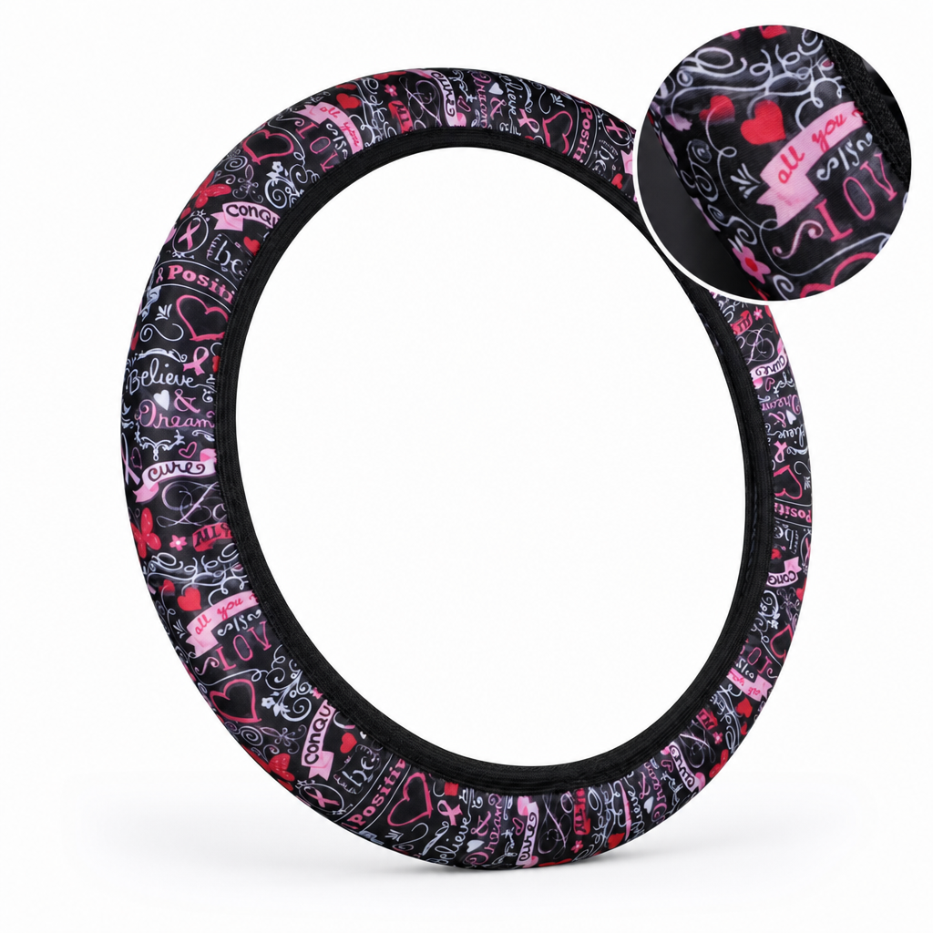 🚗 ¡50% de descuento por tiempo limitado! Funda elástica estampada para volante · Sin aro interior