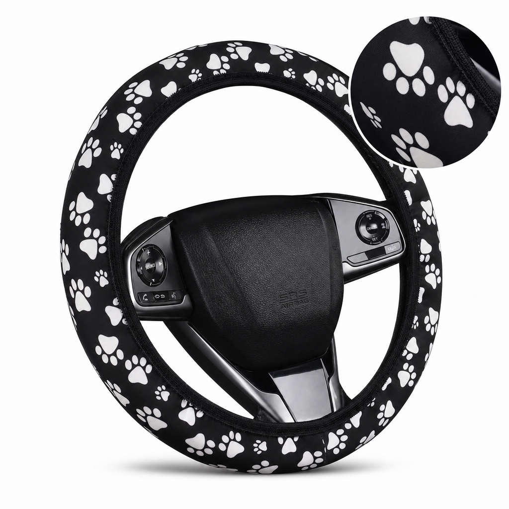 🚗 ¡50% de descuento por tiempo limitado! Funda elástica estampada para volante · Sin aro interior