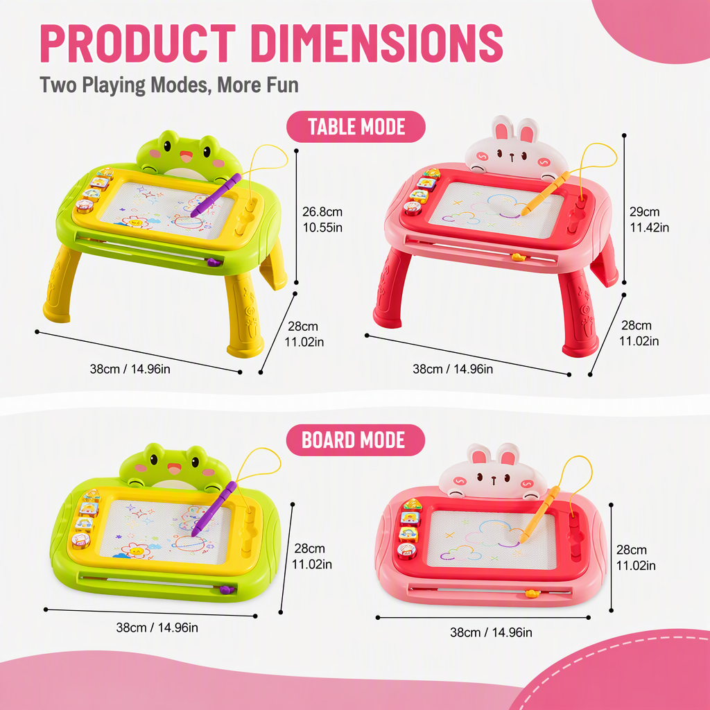 🎨 ¡50% DE DESCUENTO! ✨ Pizarra Mágica Magnética Infantil 3 en 1 con Patas, Lápiz y Sellos – Mesa de Dibujo Portátil 🖍️