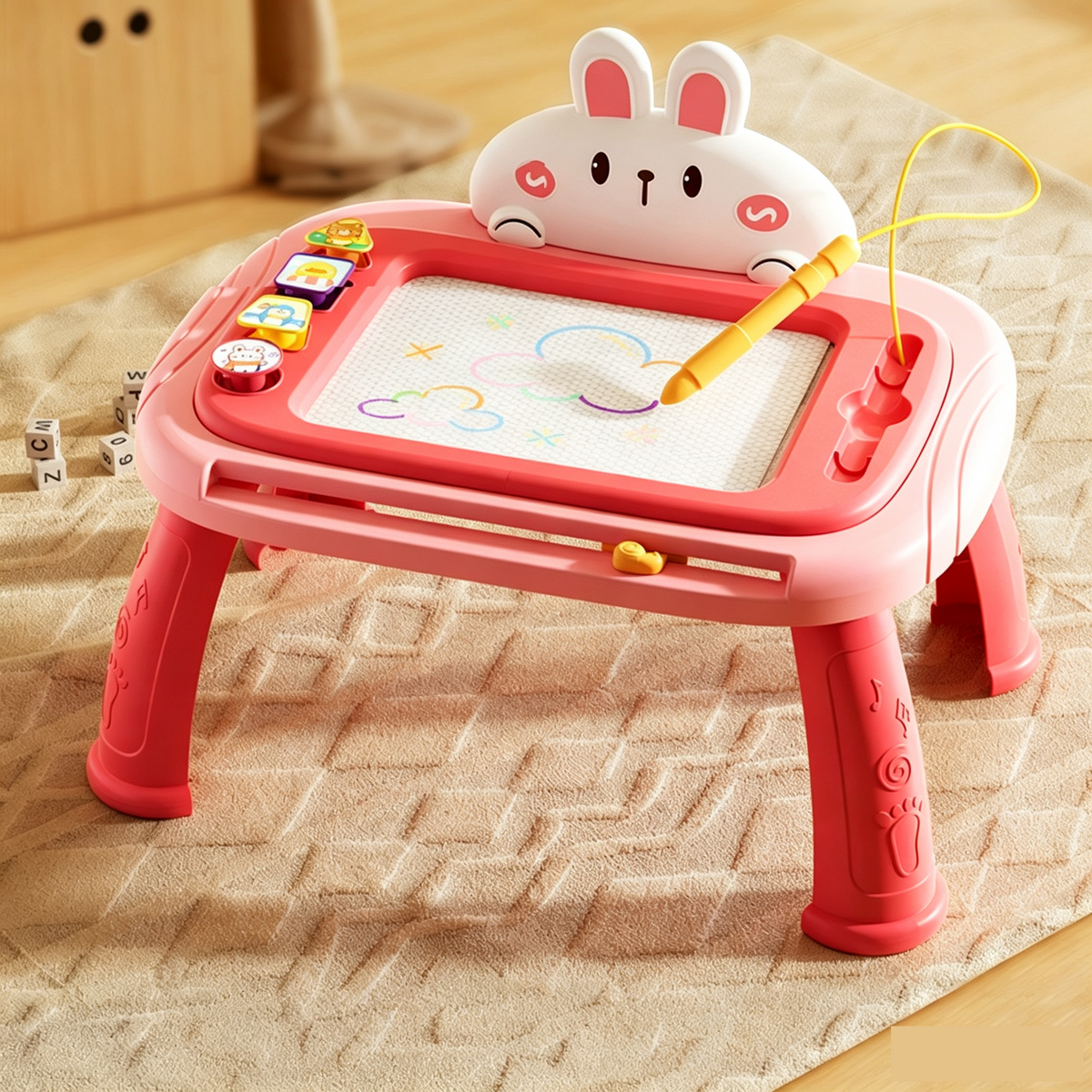 🎨 ¡50% DE DESCUENTO! ✨ Pizarra Mágica Magnética Infantil 3 en 1 con Patas, Lápiz y Sellos – Mesa de Dibujo Portátil 🖍️