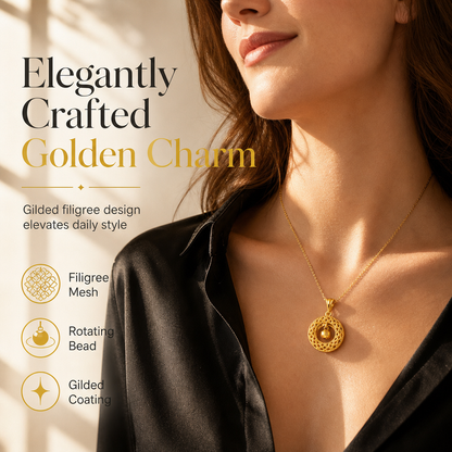 Collar Elegante de Filigrana Estilo Atrapasueños para Mujer con Esfera Giratoria