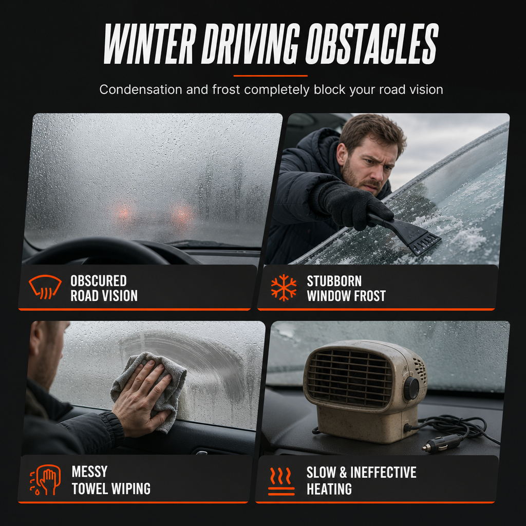 🚗 Descongelador Portátil para Auto: Descongelación Rápida, Rotación 360°, Modo Dual, 12V, Ignífugo
