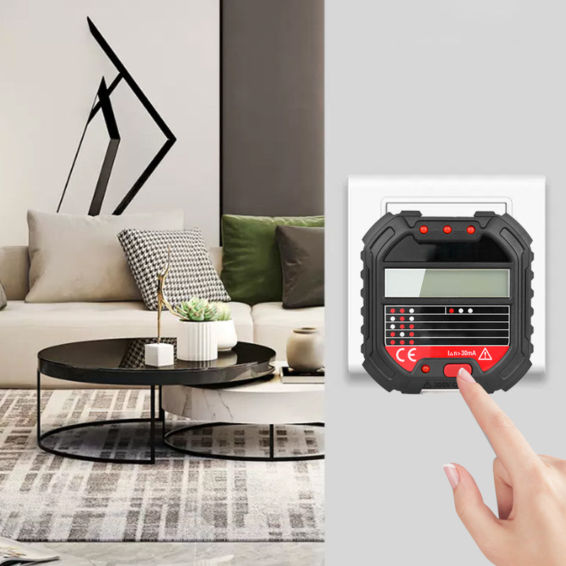 Comprobador digital multifunción de enchufes · Pantalla LCD