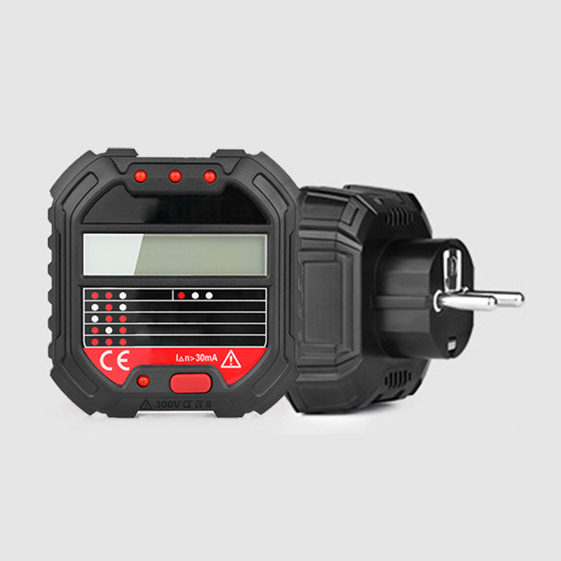 Comprobador digital multifunción de enchufes · Pantalla LCD