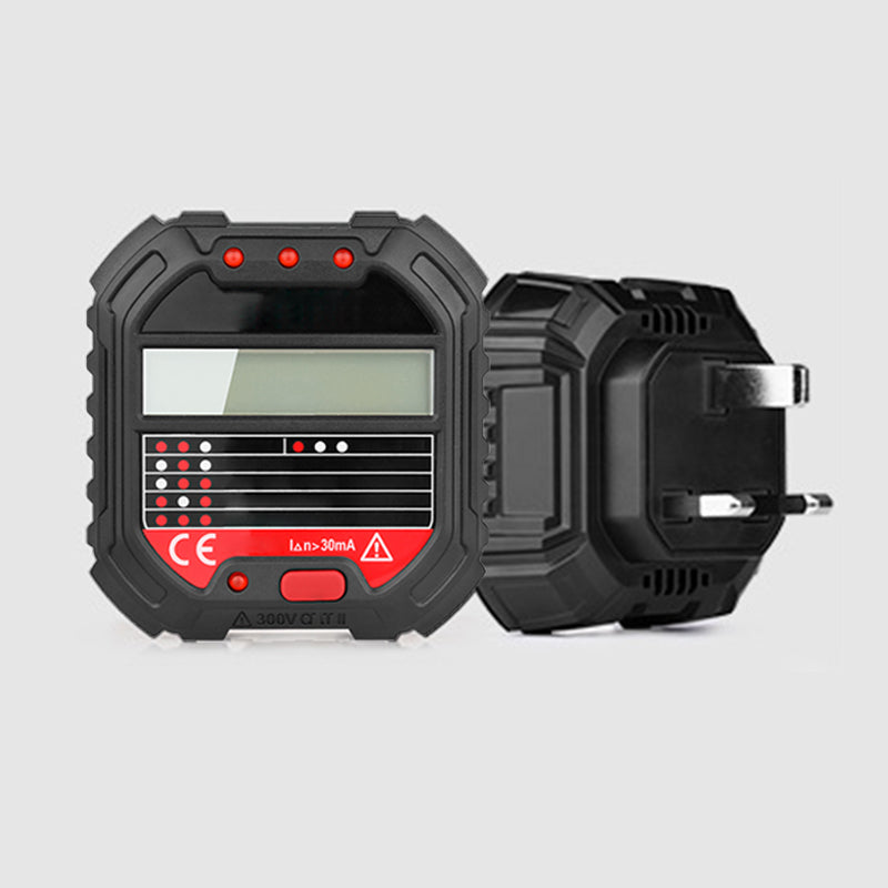 Comprobador digital multifunción de enchufes · Pantalla LCD