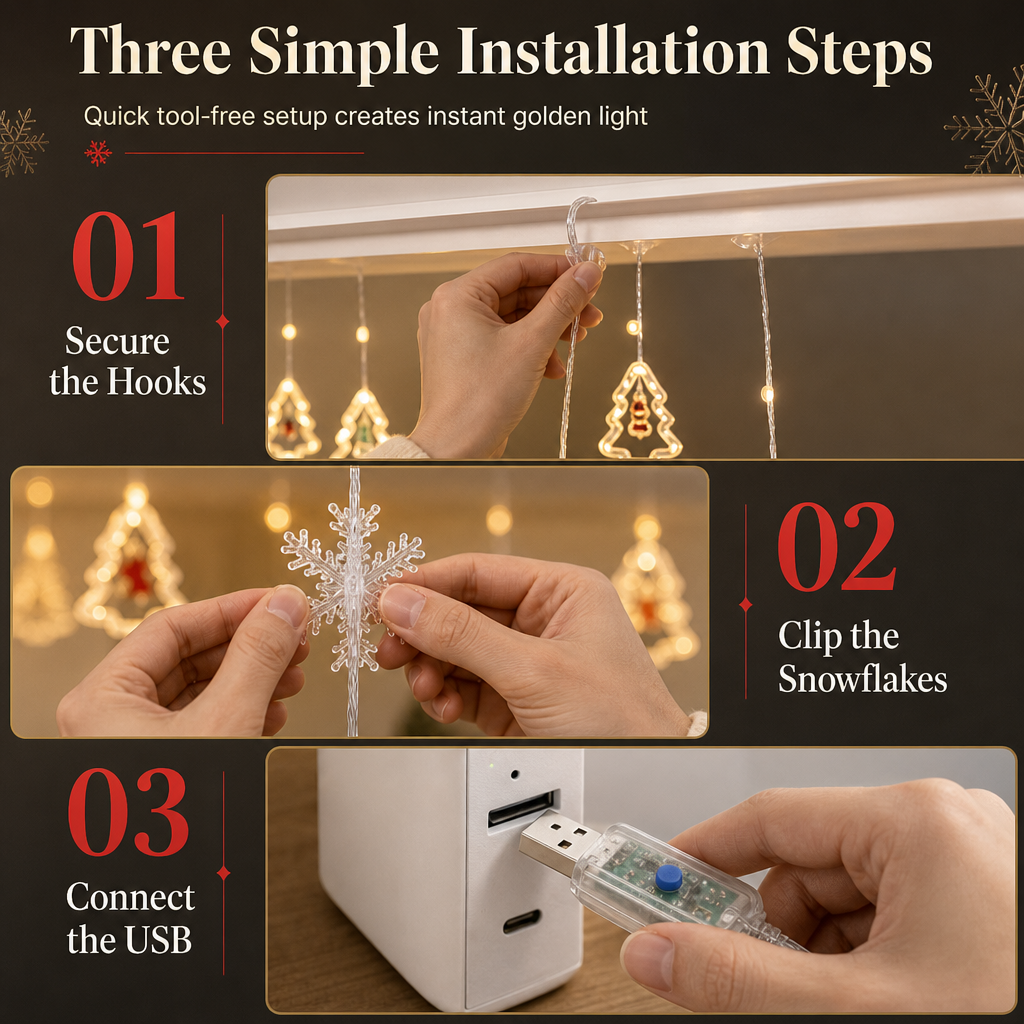 🎄 ¡50% DE DESCUENTO AHORA! ✨ Tira de luces LED navideñas para ventanas – 8 modos con control remoto, figuras festivas y bajo voltaje seguro – Para ventanas y repisas 🎁
