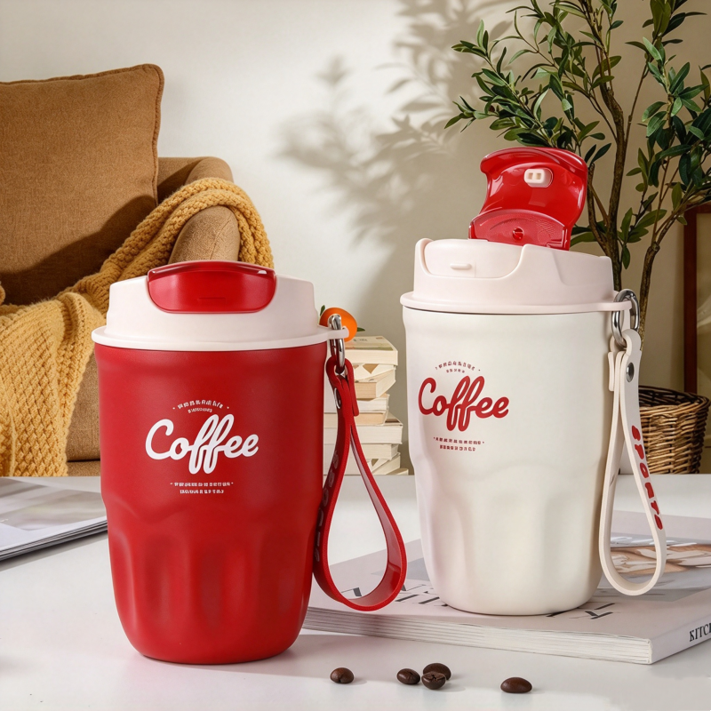 Taza de café térmico inteligente portátil con pantalla de temperatura