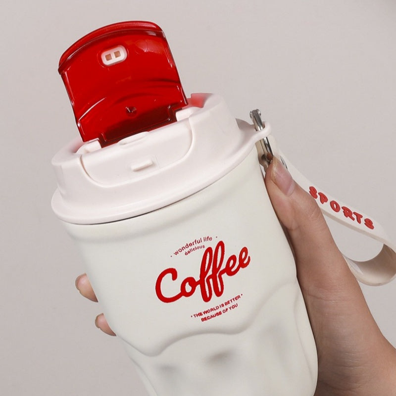 Taza de café térmico inteligente portátil con pantalla de temperatura