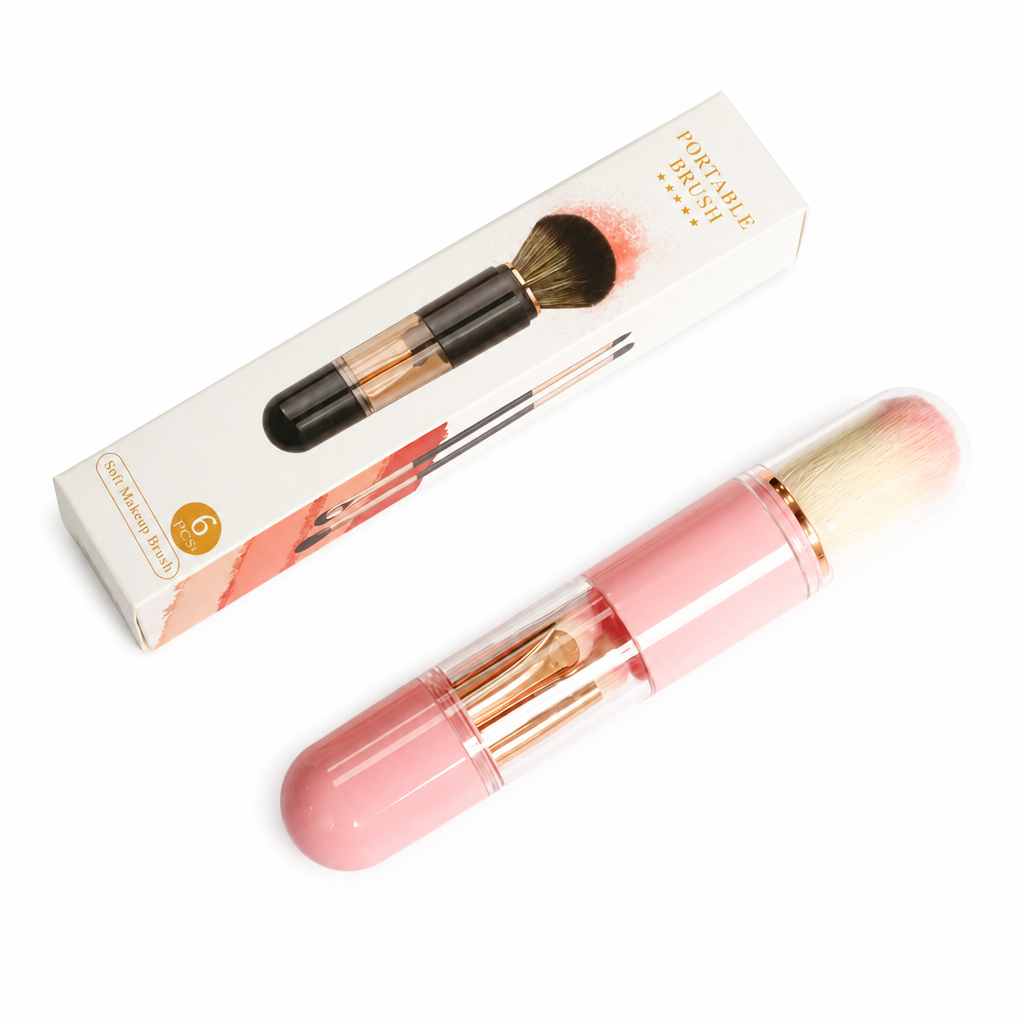 🖌️¡ÚLTIMO DÍA 50% DE DESCUENTO! !!📢 Set de Brochas de Maquillaje Retráctil Portátil 5 en 1 para Viaje