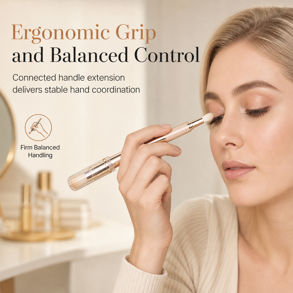 🖌️¡ÚLTIMO DÍA 50% DE DESCUENTO! !!📢 Set de Brochas de Maquillaje Retráctil Portátil 5 en 1 para Viaje