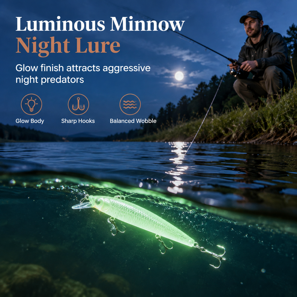 Señuelo Minnow Luminoso para Pesca Nocturna – 7 cm / 8 g