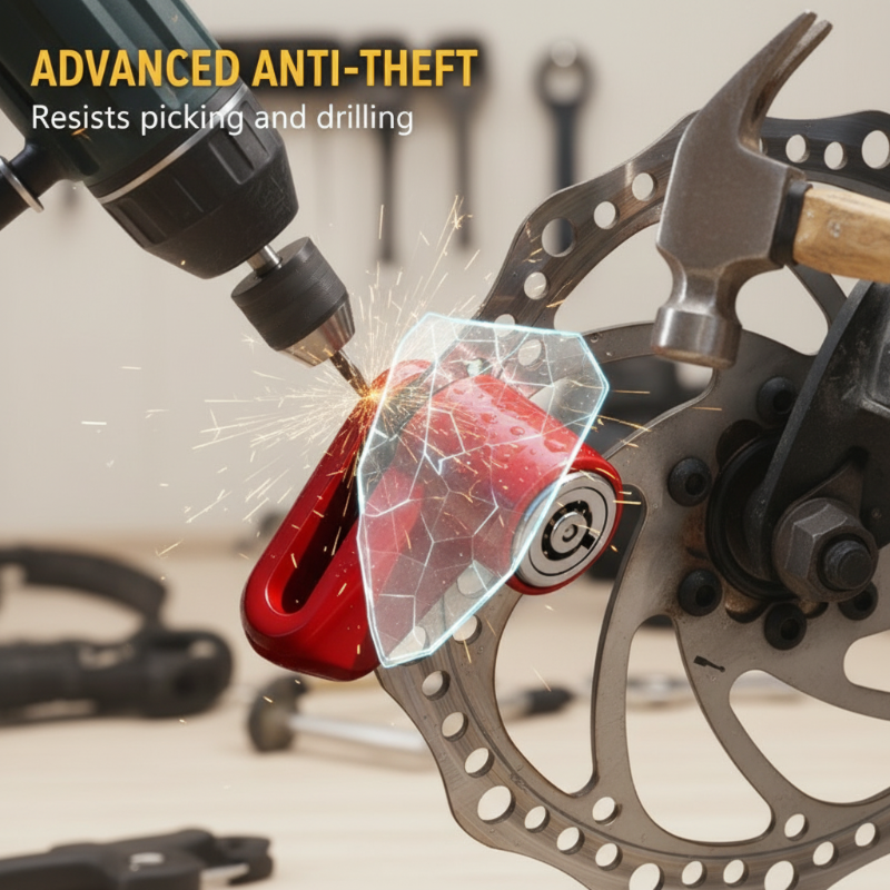 ⚙️ Candado para freno de disco de alta resistencia – Antiganzúa, resistente, fácil de bloquear 🛵