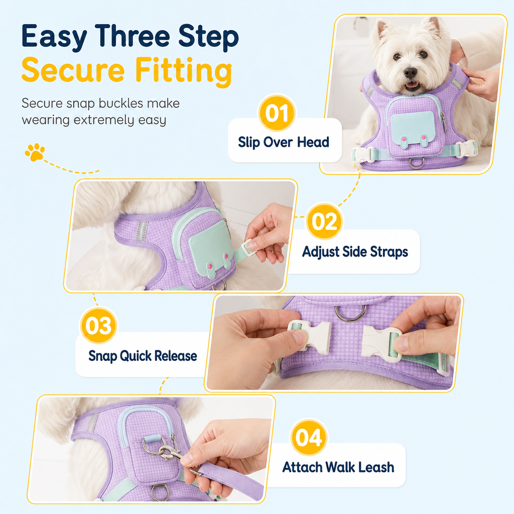 🐶 LIMITED-TIME 50% OFF! 🎒 Vest Style Pet Backpack Harness – Breathable, Reflective, No-choke 🌙