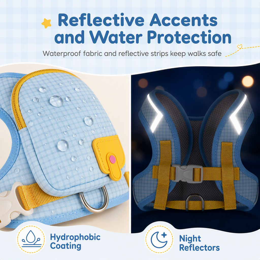 🐶 LIMITED-TIME 50% OFF! 🎒 Vest Style Pet Backpack Harness – Breathable, Reflective, No-choke 🌙