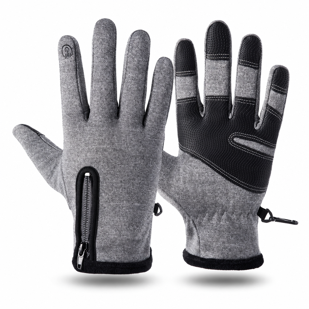 Guantes Térmicos de Invierno Impermeables y Cortavientos con Cremallera para Ciclismo y Esquí