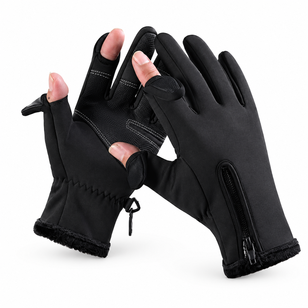 Guantes Térmicos de Invierno Impermeables y Cortavientos con Cremallera para Ciclismo y Esquí