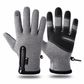 Guantes Térmicos de Invierno Impermeables y Cortavientos con Cremallera para Ciclismo y Esquí
