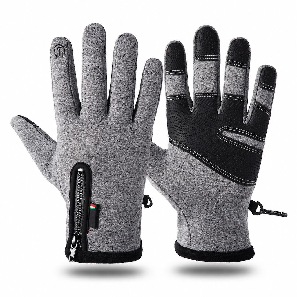 Guantes Térmicos de Invierno Impermeables y Cortavientos con Cremallera para Ciclismo y Esquí