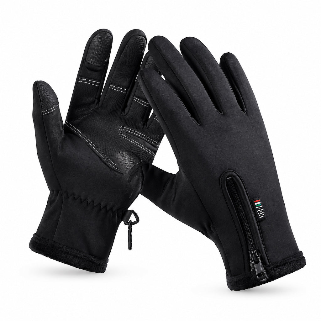 Guantes Térmicos de Invierno Impermeables y Cortavientos con Cremallera para Ciclismo y Esquí