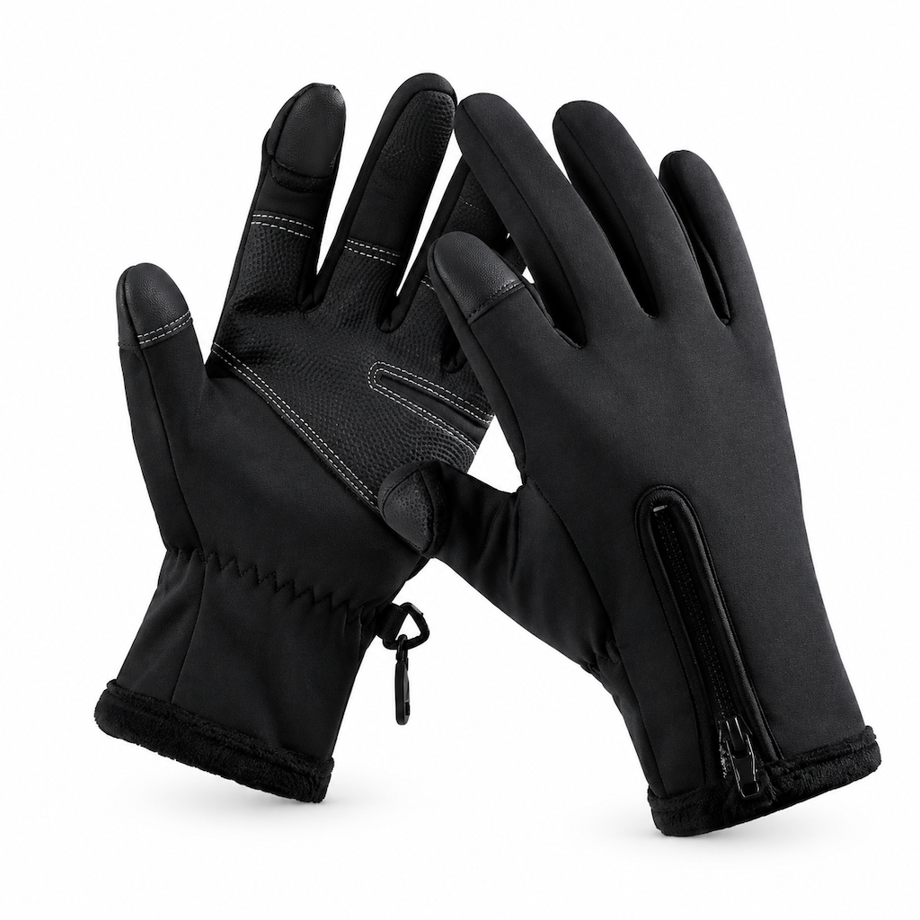 Guantes Térmicos de Invierno Impermeables y Cortavientos con Cremallera para Ciclismo y Esquí