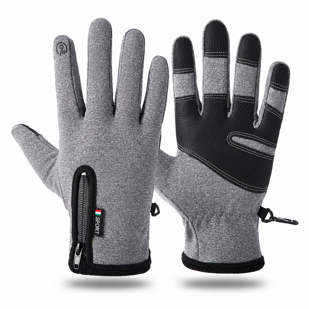 Guantes Térmicos de Invierno Impermeables y Cortavientos con Cremallera para Ciclismo y Esquí