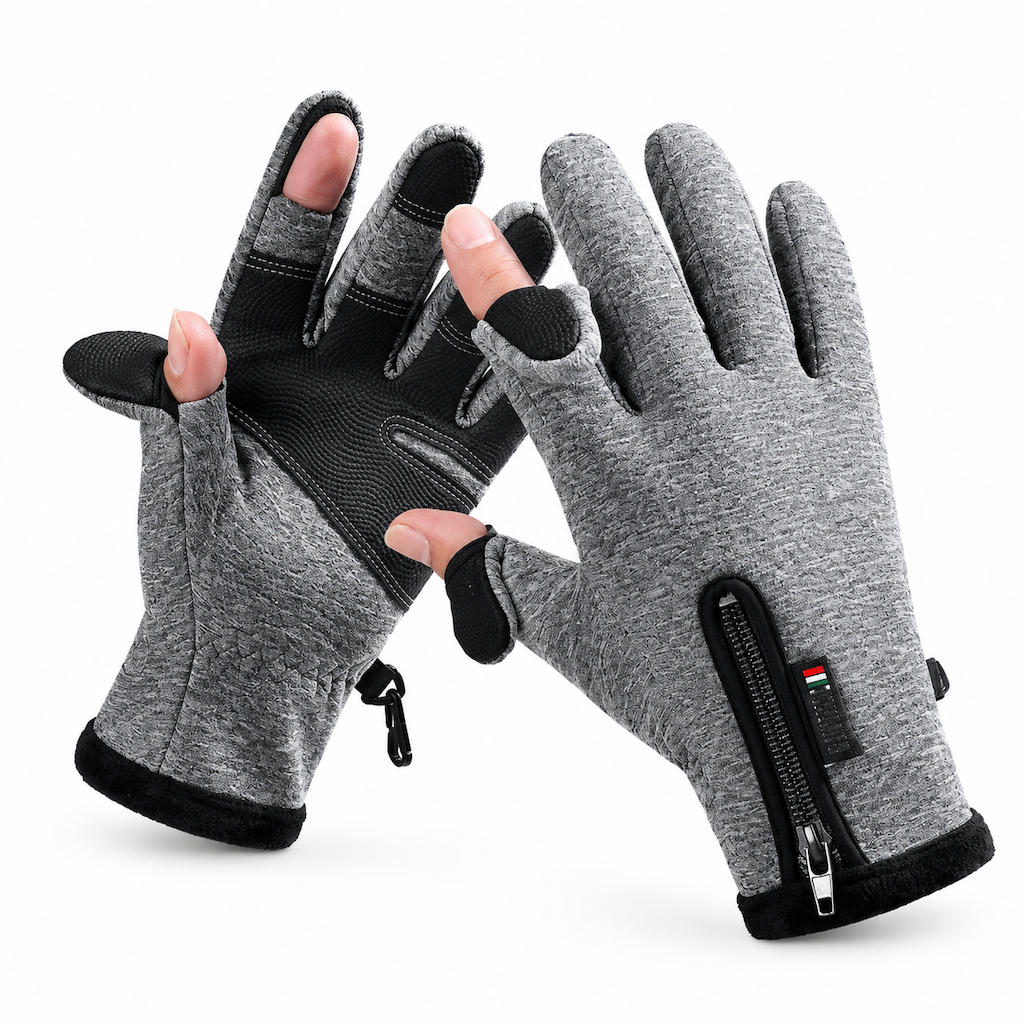 Guantes Térmicos de Invierno Impermeables y Cortavientos con Cremallera para Ciclismo y Esquí