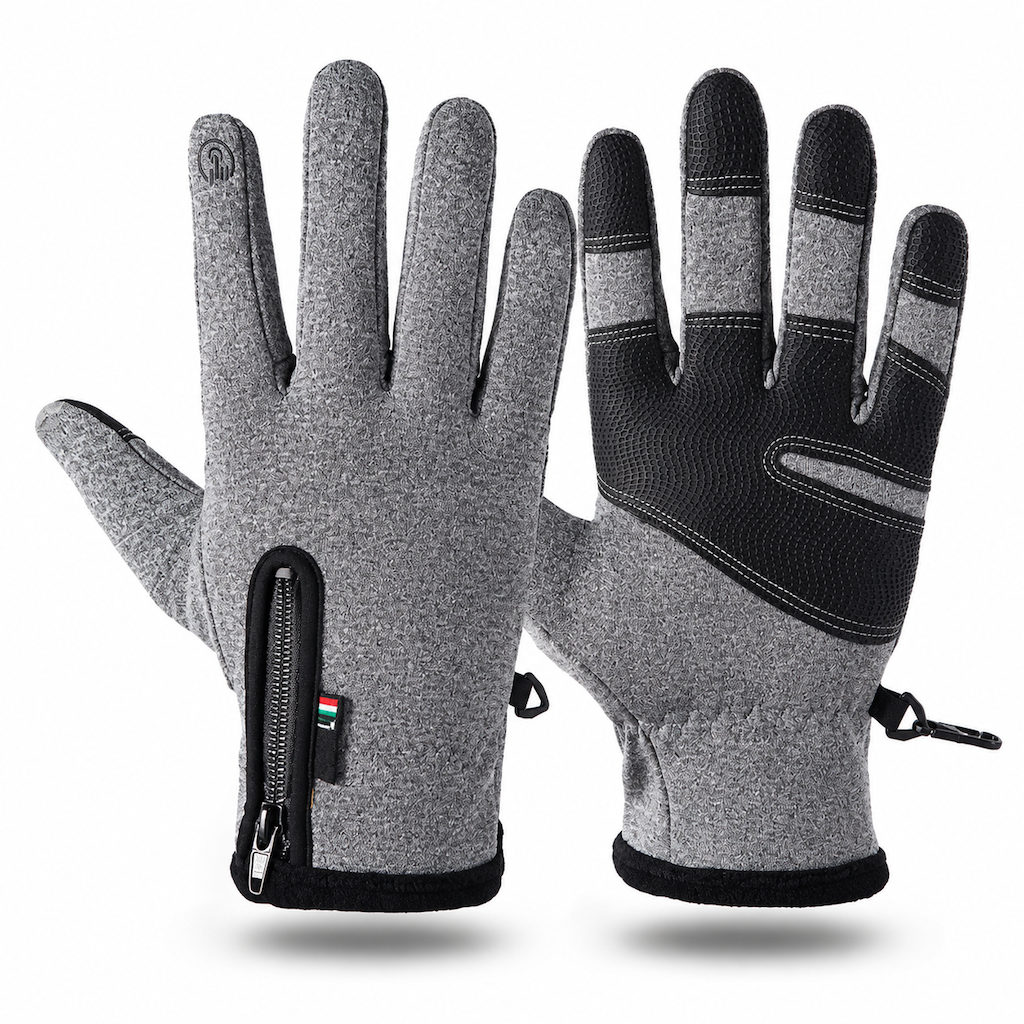 Guantes Térmicos de Invierno Impermeables y Cortavientos con Cremallera para Ciclismo y Esquí