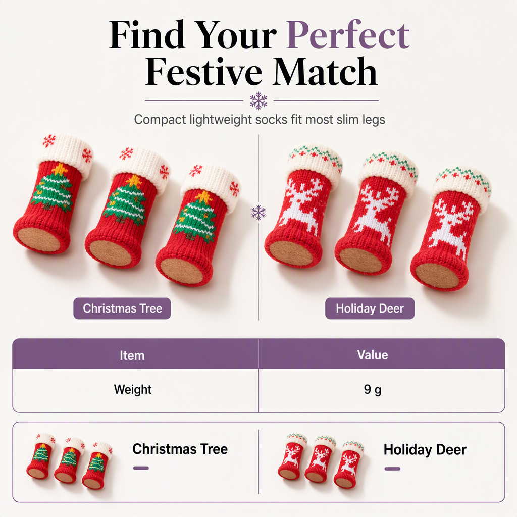 📢📢50% DE DESCUENTO !! ⏰Fundas de punto navideñas para patas de sillas con almohadillas de fieltro antideslizantes gruesas, calcetines para patas de mesa, protectores de suelo, juego de 4 piezas