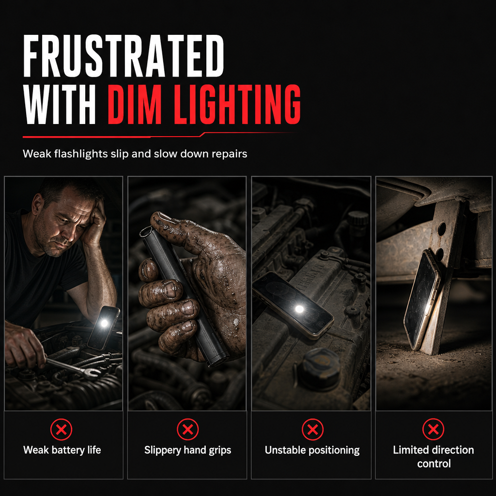 📢📢   ¡50% de descuento! Luz de trabajo led recargable - montaje magnético y gancho giratorio para reparaciones de automóviles manos libres 💡🔧